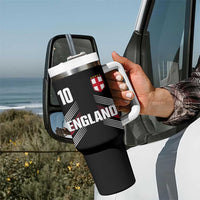England Soccer Sports Graphic Number 10 Jersey Style Tumbler With Handle Proud St George Cross Football Fans Game Day Pride
