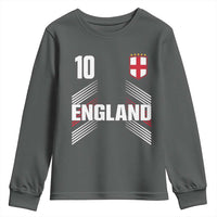 England Soccer Sports Graphic Number 10 Jersey Style Youth Sweatshirt Proud St George Cross Football Fans Game Day Pride