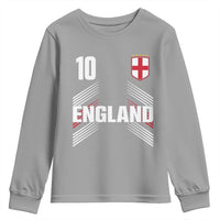 England Soccer Sports Graphic Number 10 Jersey Style Youth Sweatshirt Proud St George Cross Football Fans Game Day Pride