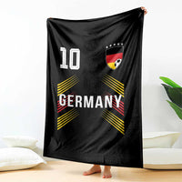 Germany Soccer Sports Graphic Number 10 Jersey Style Throw Blanket Proud German Football Fans Game Day Pride