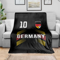 Germany Soccer Sports Graphic Number 10 Jersey Style Throw Blanket Proud German Football Fans Game Day Pride