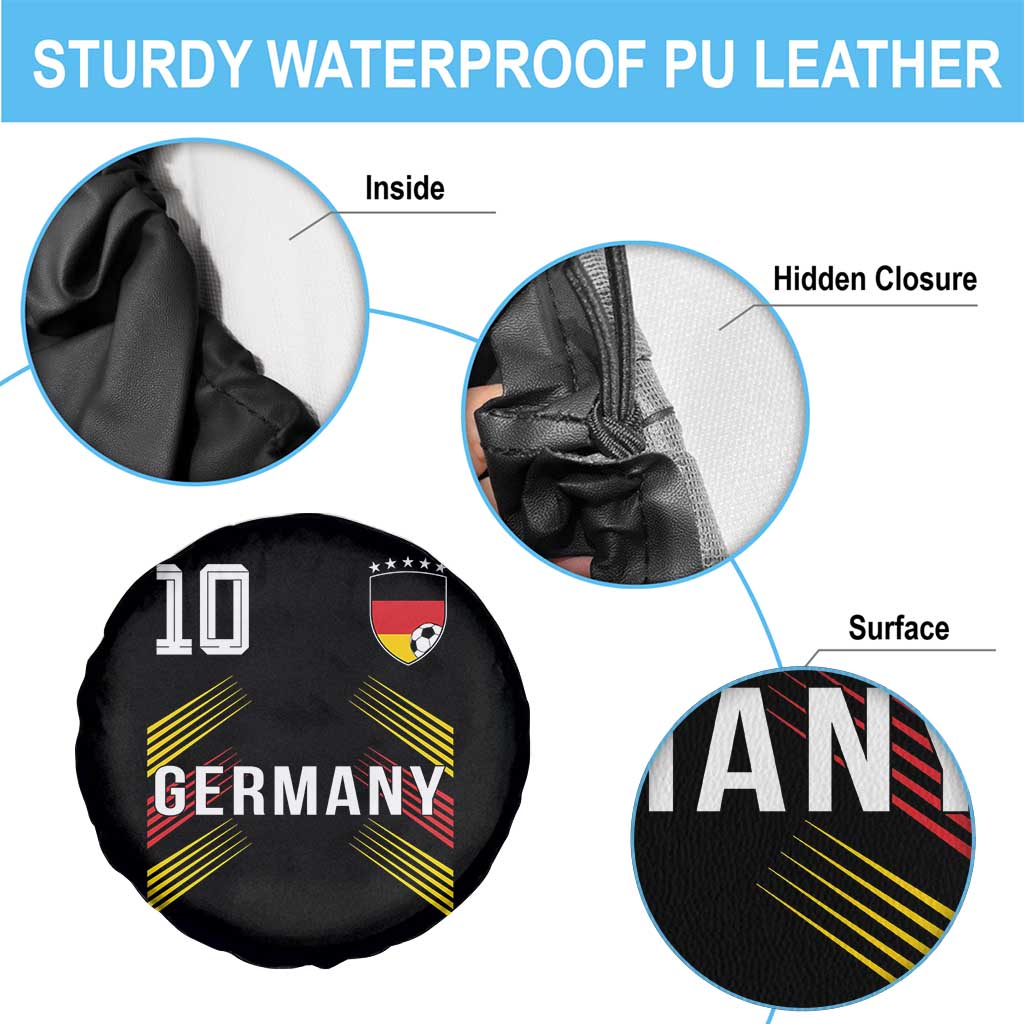 Germany Soccer Sports Graphic Number 10 Jersey Style Spare Tire Cover Proud German Football Fans Game Day Pride