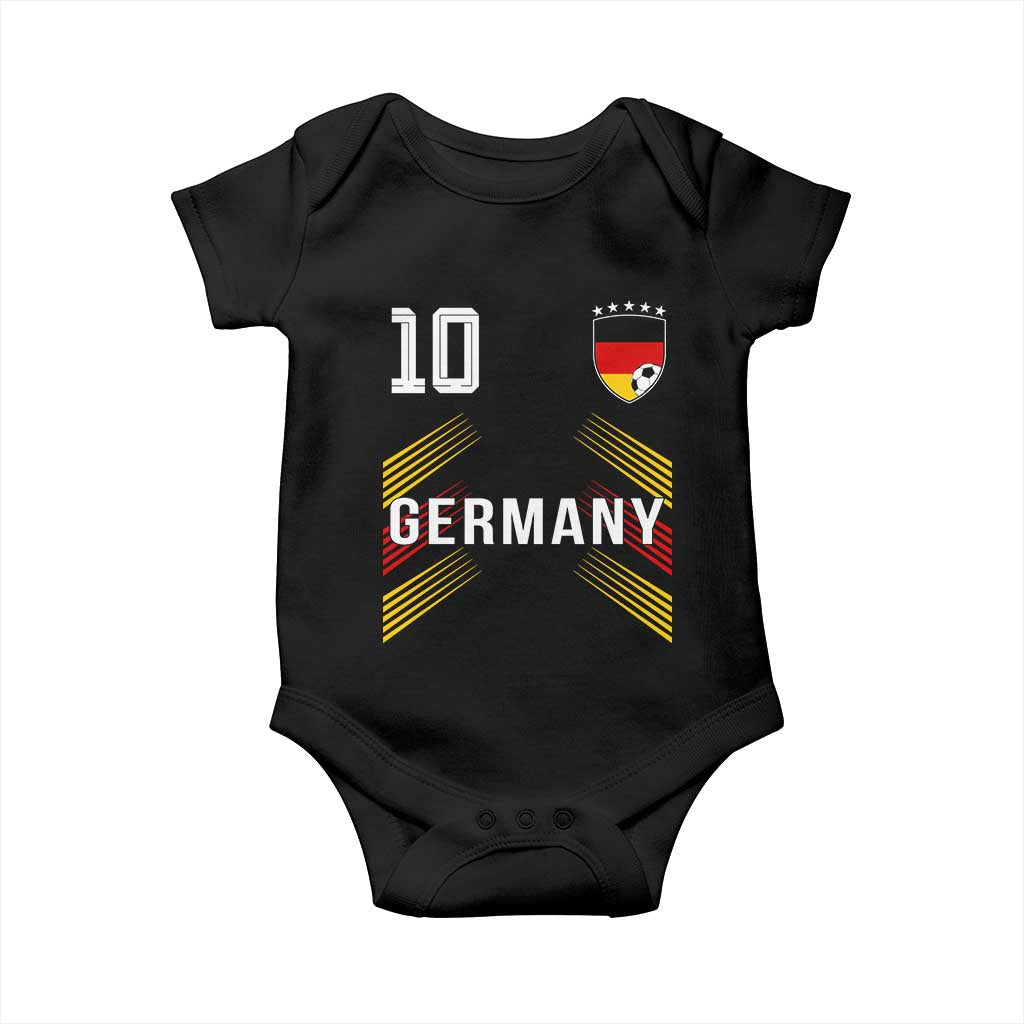 Germany Soccer Sports Graphic Number 10 Jersey Style Baby Onesie Proud German Football Fans Game Day Pride