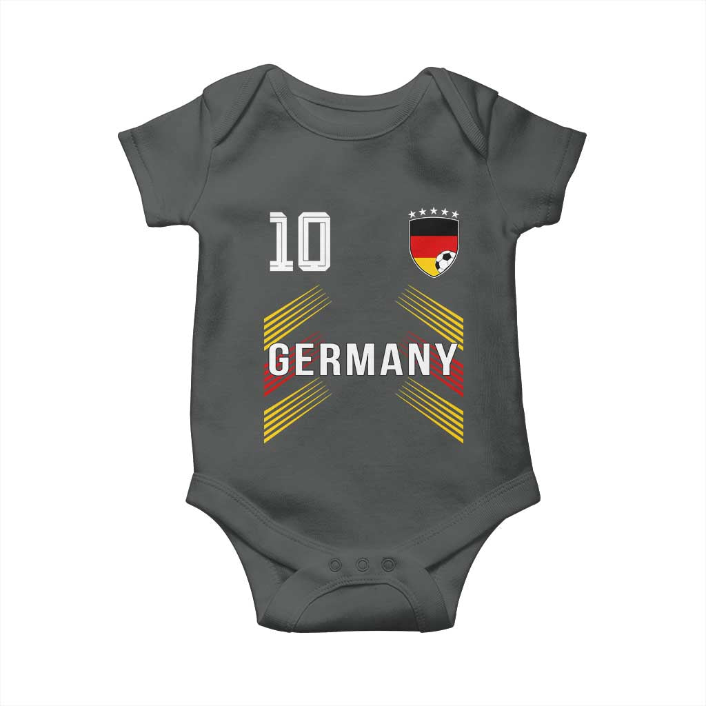 Germany Soccer Sports Graphic Number 10 Jersey Style Baby Onesie Proud German Football Fans Game Day Pride