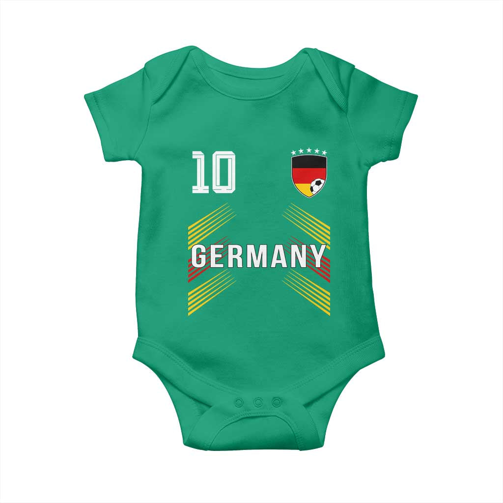 Germany Soccer Sports Graphic Number 10 Jersey Style Baby Onesie Proud German Football Fans Game Day Pride