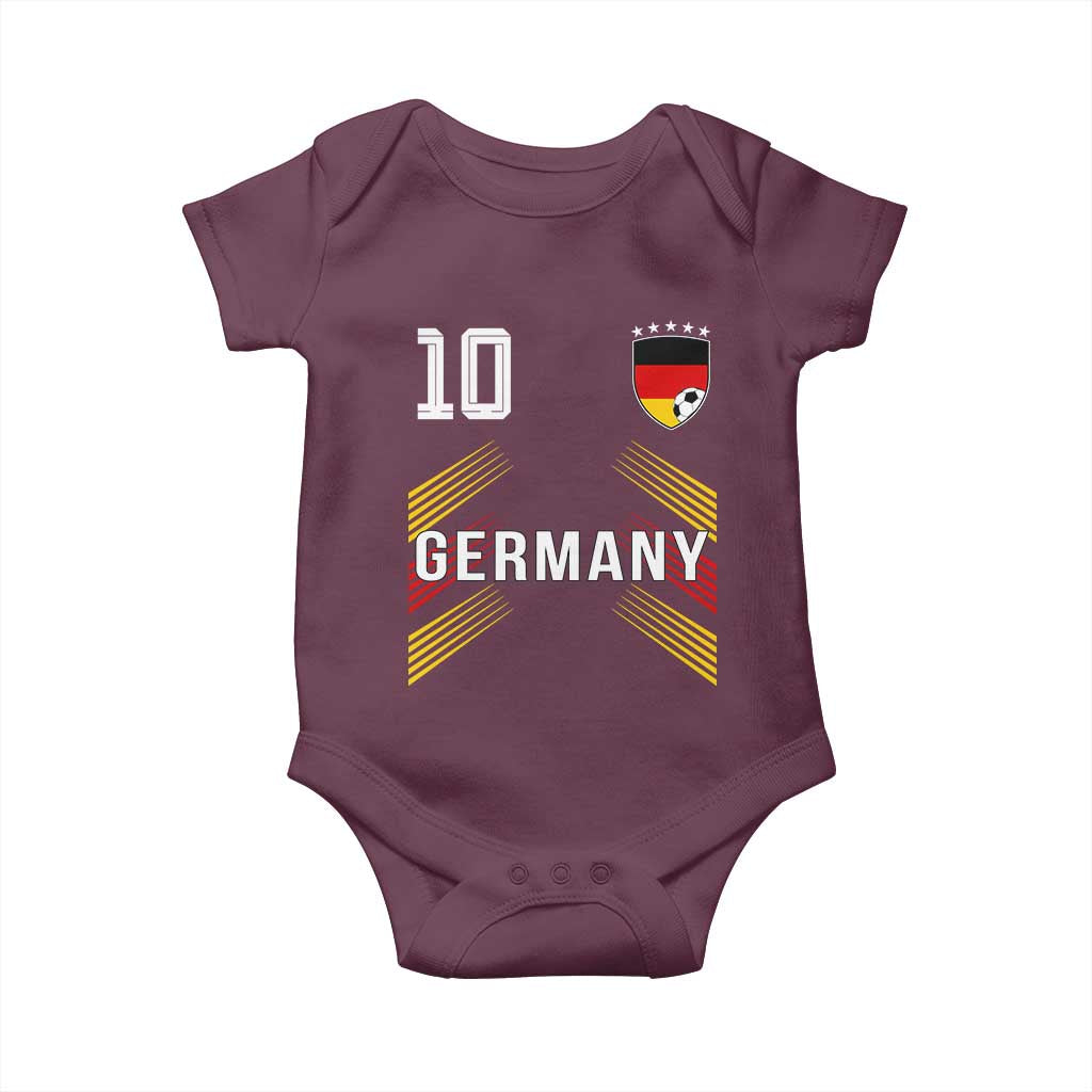 Germany Soccer Sports Graphic Number 10 Jersey Style Baby Onesie Proud German Football Fans Game Day Pride