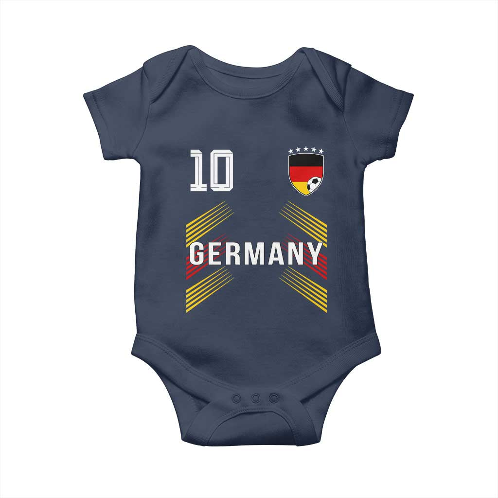 Germany Soccer Sports Graphic Number 10 Jersey Style Baby Onesie Proud German Football Fans Game Day Pride