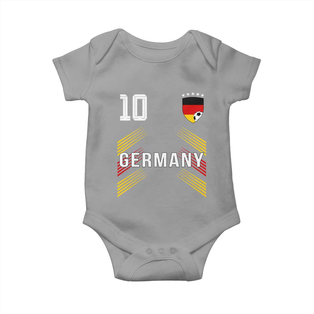 Germany Soccer Sports Graphic Number 10 Jersey Style Baby Onesie Proud German Football Fans Game Day Pride