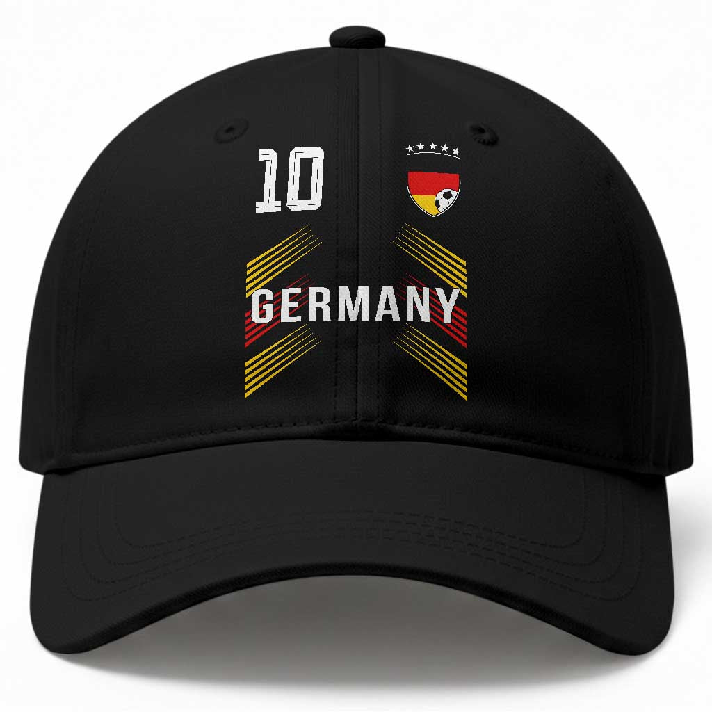 Germany Soccer Sports Graphic Number 10 Jersey Style Baseball Cap Proud German Football Fans Game Day Pride
