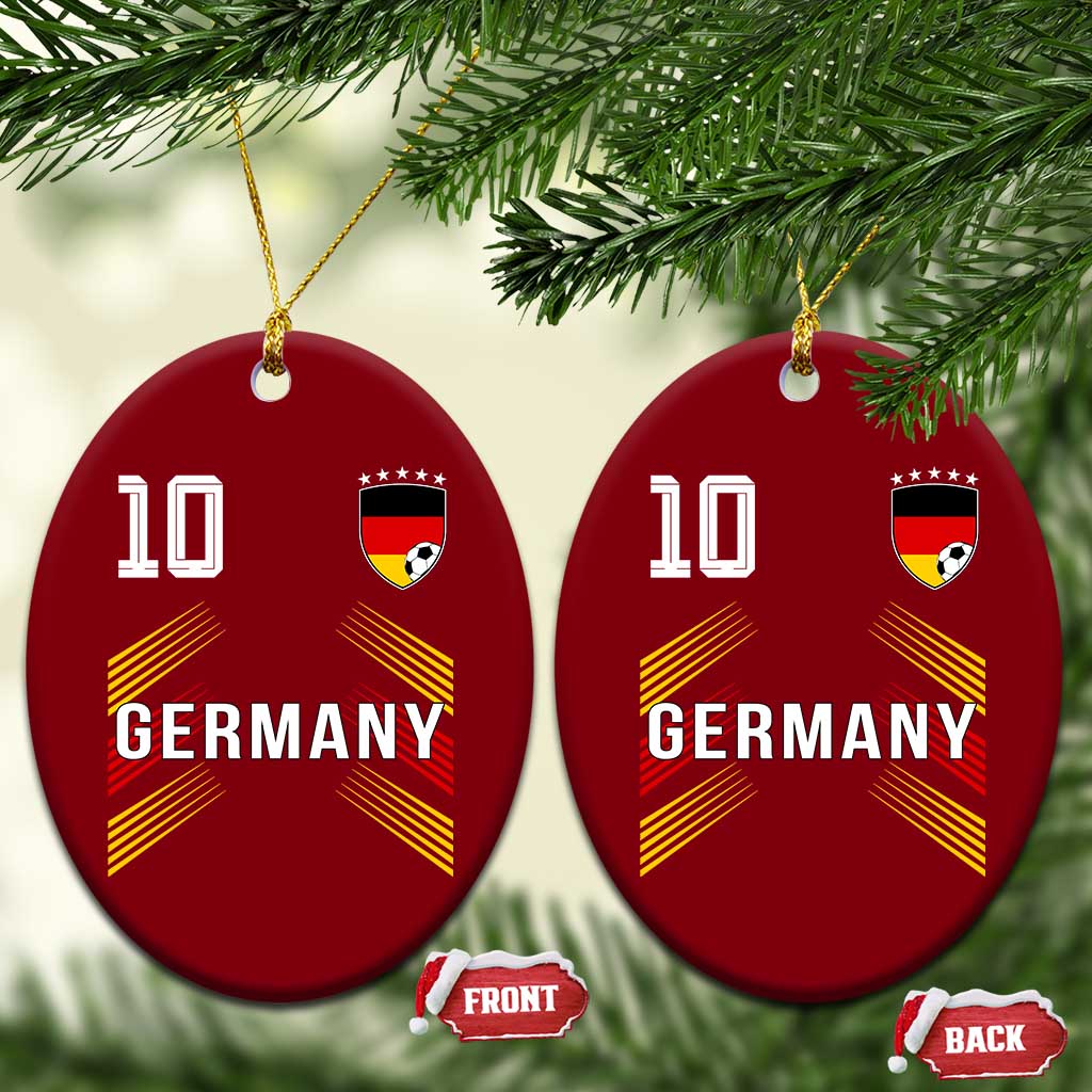 Germany Soccer Sports Graphic Number 10 Jersey Style Ceramic Ornament Proud German Football Fans Game Day Pride