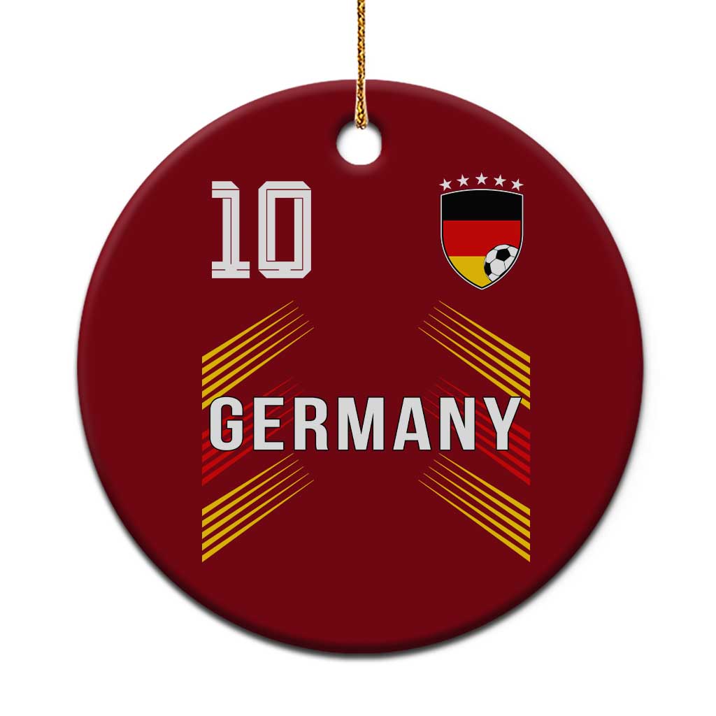 Germany Soccer Sports Graphic Number 10 Jersey Style Ceramic Ornament Proud German Football Fans Game Day Pride