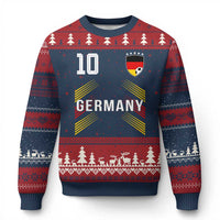 Germany Soccer Sports Graphic Number 10 Jersey Style Ugly Christmas Sweater Proud German Football Fans Game Day Pride