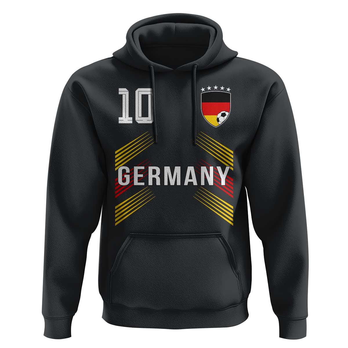 Germany Soccer Sports Graphic Number 10 Jersey Style Hoodie Proud German Football Fans Game Day Pride