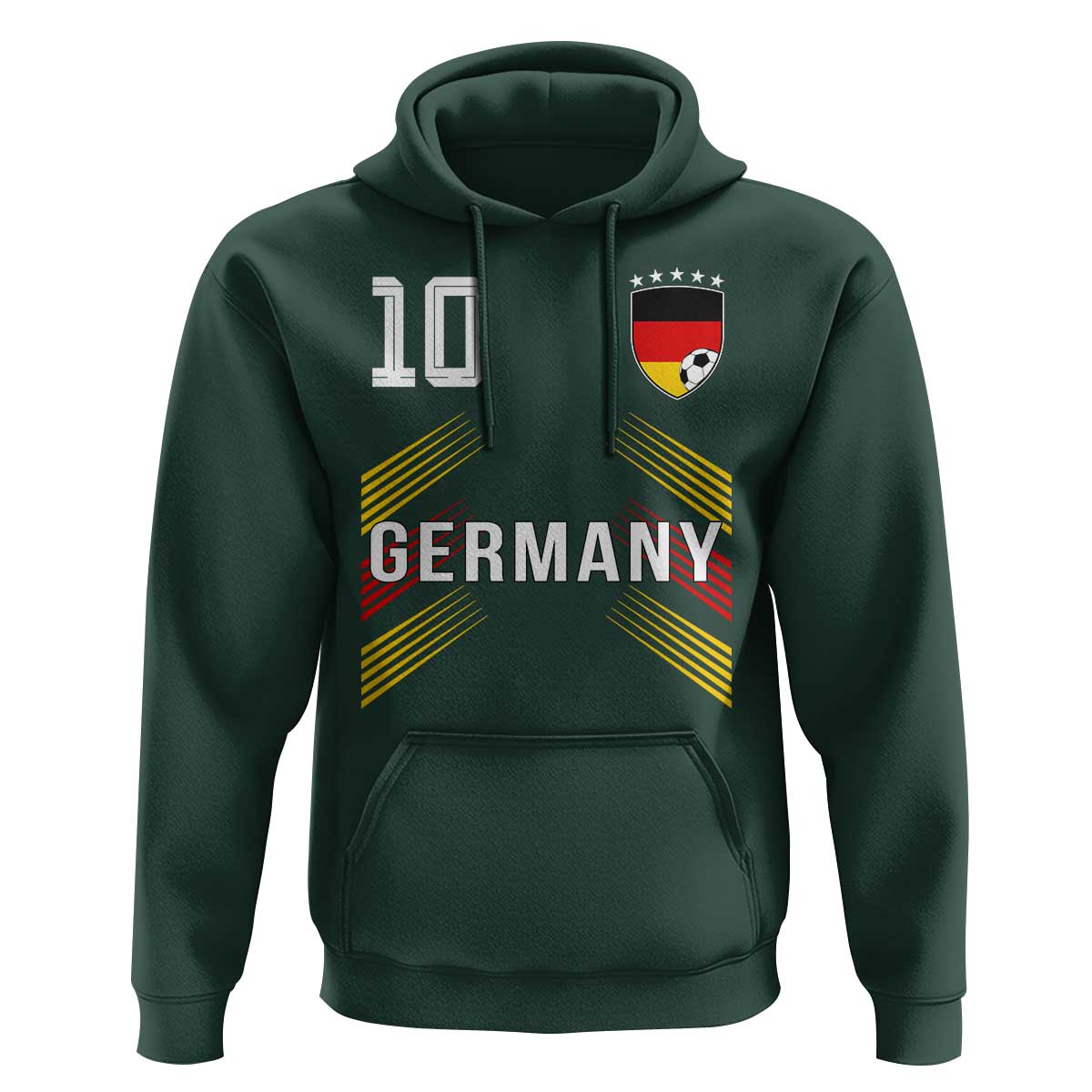 Germany Soccer Sports Graphic Number 10 Jersey Style Hoodie Proud German Football Fans Game Day Pride
