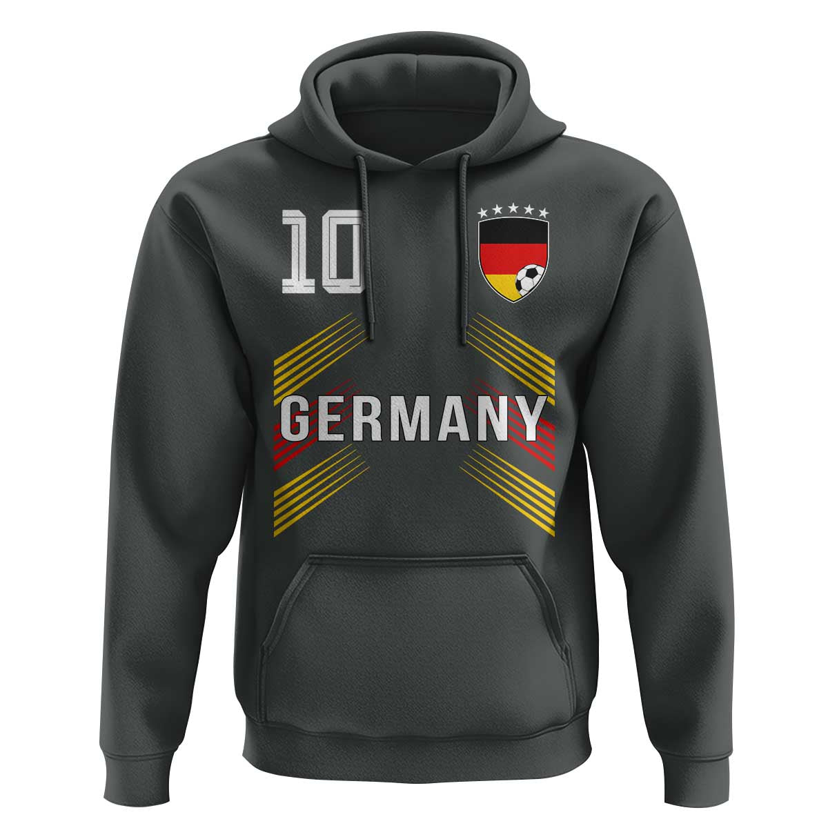 Germany Soccer Sports Graphic Number 10 Jersey Style Hoodie Proud German Football Fans Game Day Pride