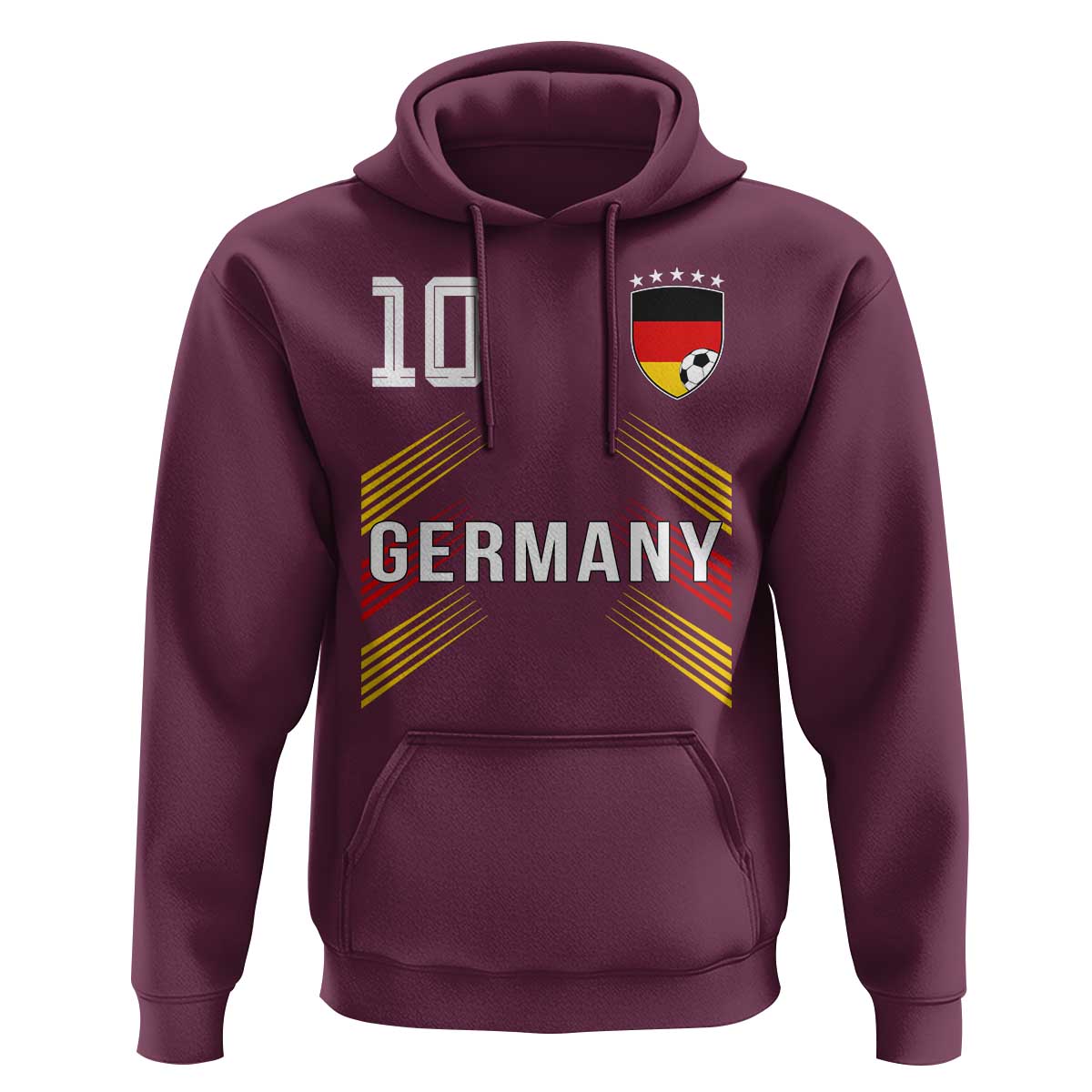 Germany Soccer Sports Graphic Number 10 Jersey Style Hoodie Proud German Football Fans Game Day Pride