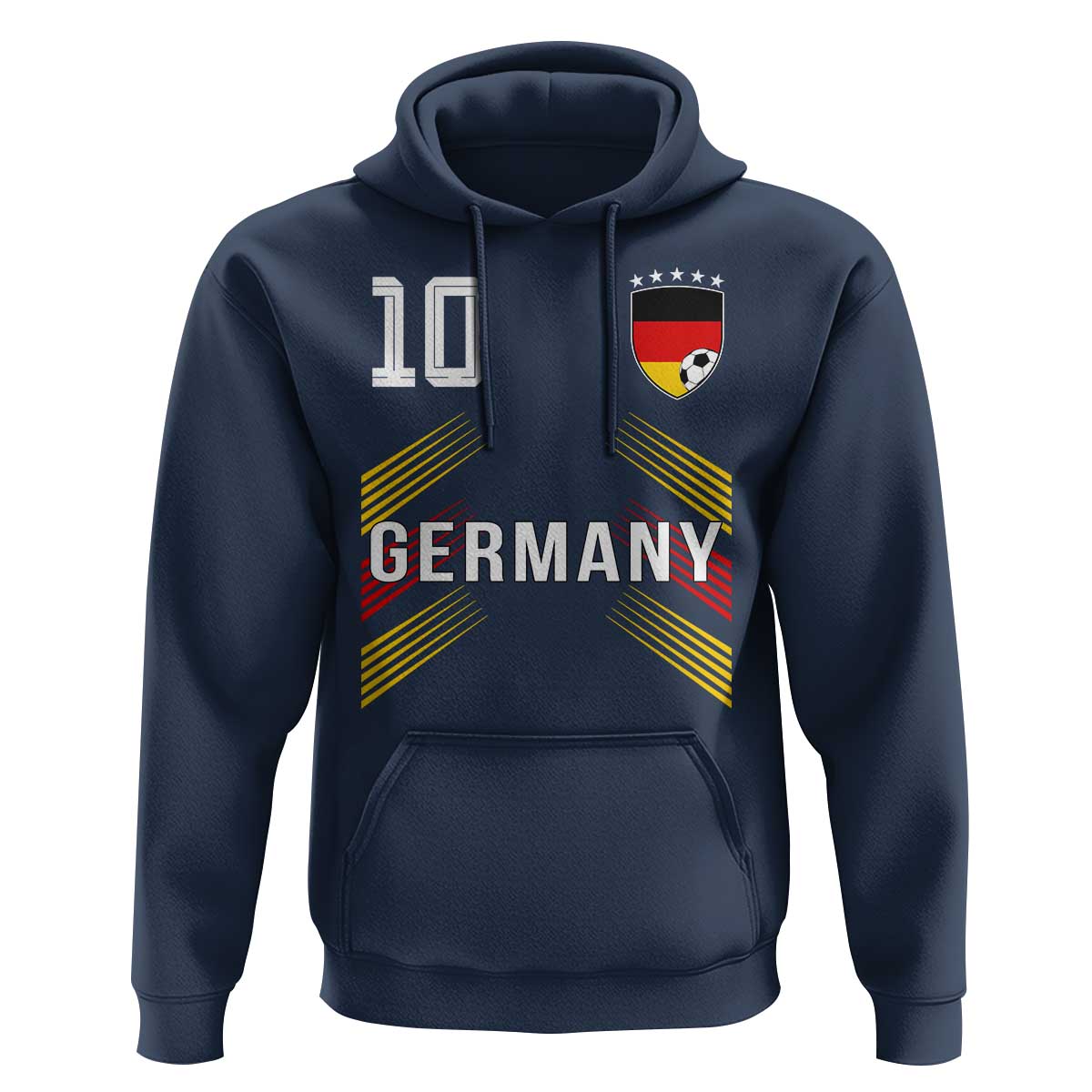 Germany Soccer Sports Graphic Number 10 Jersey Style Hoodie Proud German Football Fans Game Day Pride