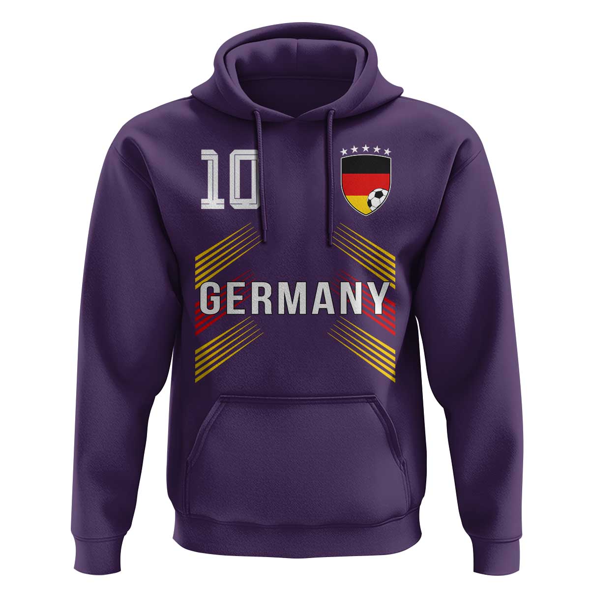 Germany Soccer Sports Graphic Number 10 Jersey Style Hoodie Proud German Football Fans Game Day Pride