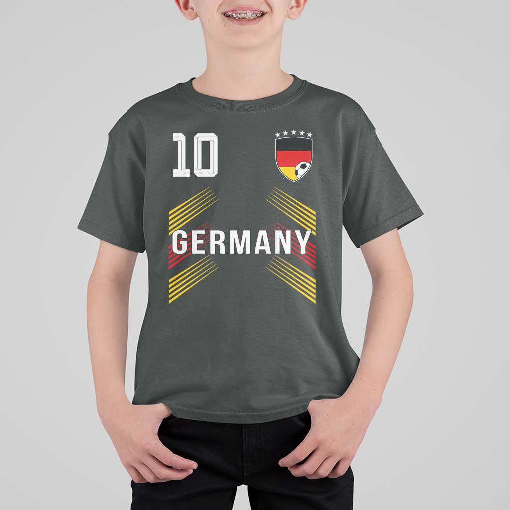 Germany Soccer Sports Graphic Number 10 Jersey Style T Shirt For Kid Proud German Football Fans Game Day Pride
