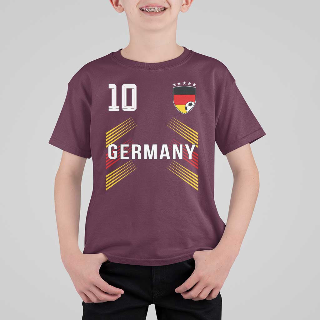 Germany Soccer Sports Graphic Number 10 Jersey Style T Shirt For Kid Proud German Football Fans Game Day Pride