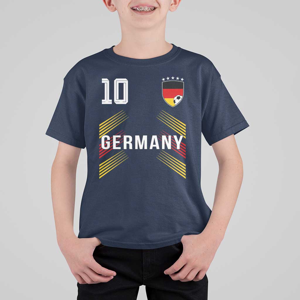 Germany Soccer Sports Graphic Number 10 Jersey Style T Shirt For Kid Proud German Football Fans Game Day Pride