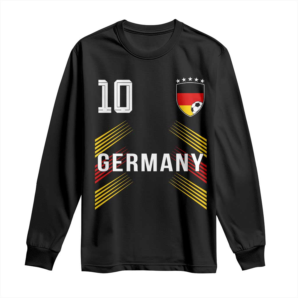 Germany Soccer Sports Graphic Number 10 Jersey Style Long Sleeve Shirt Proud German Football Fans Game Day Pride