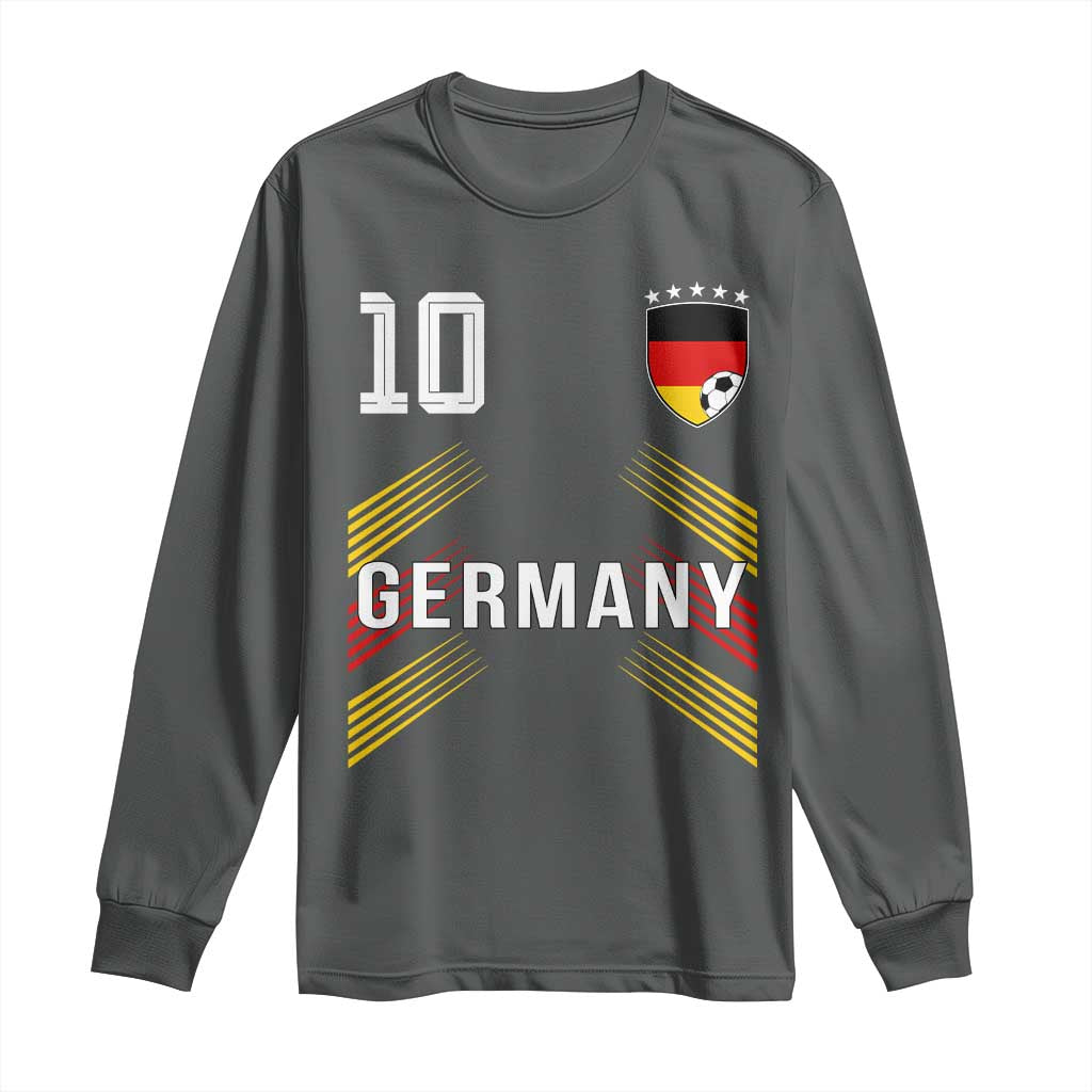 Germany Soccer Sports Graphic Number 10 Jersey Style Long Sleeve Shirt Proud German Football Fans Game Day Pride