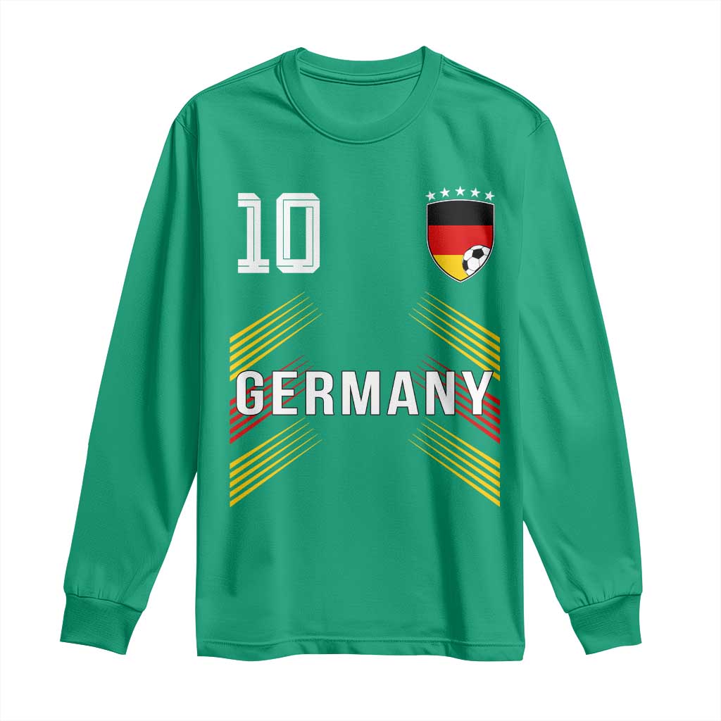 Germany Soccer Sports Graphic Number 10 Jersey Style Long Sleeve Shirt Proud German Football Fans Game Day Pride