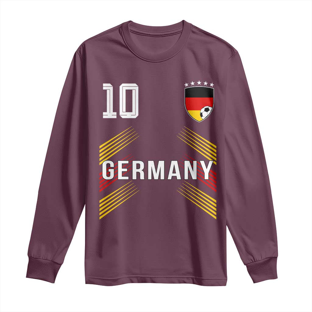 Germany Soccer Sports Graphic Number 10 Jersey Style Long Sleeve Shirt Proud German Football Fans Game Day Pride