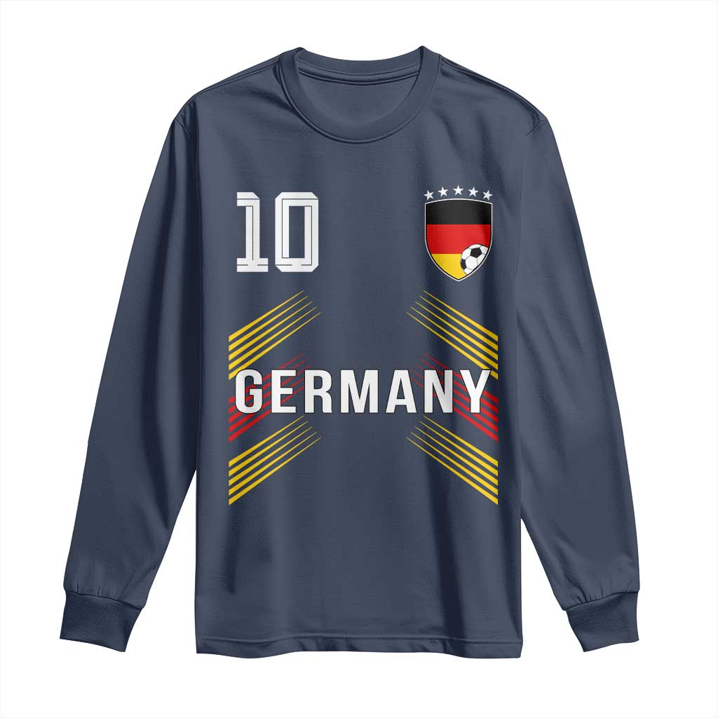 Germany Soccer Sports Graphic Number 10 Jersey Style Long Sleeve Shirt Proud German Football Fans Game Day Pride