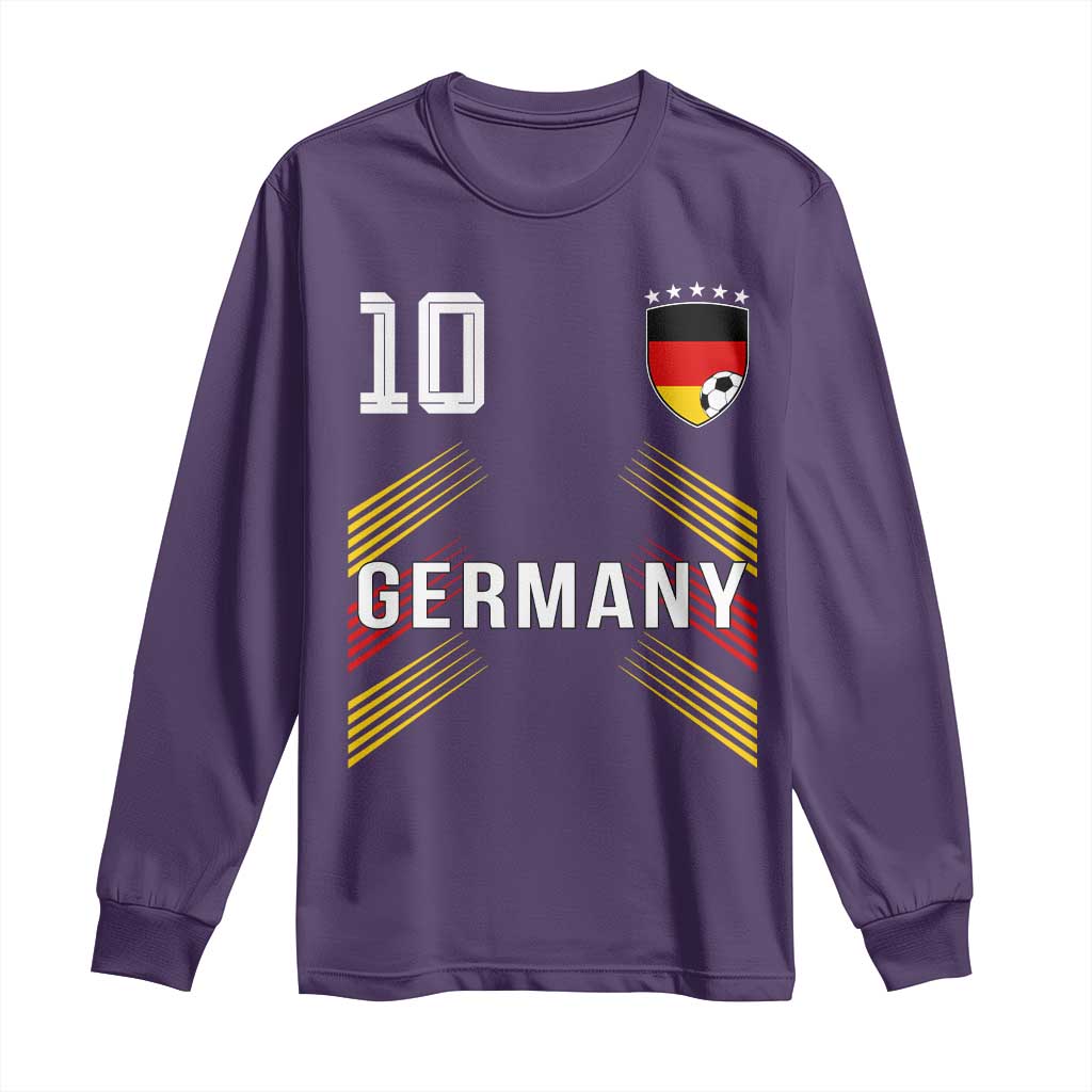 Germany Soccer Sports Graphic Number 10 Jersey Style Long Sleeve Shirt Proud German Football Fans Game Day Pride