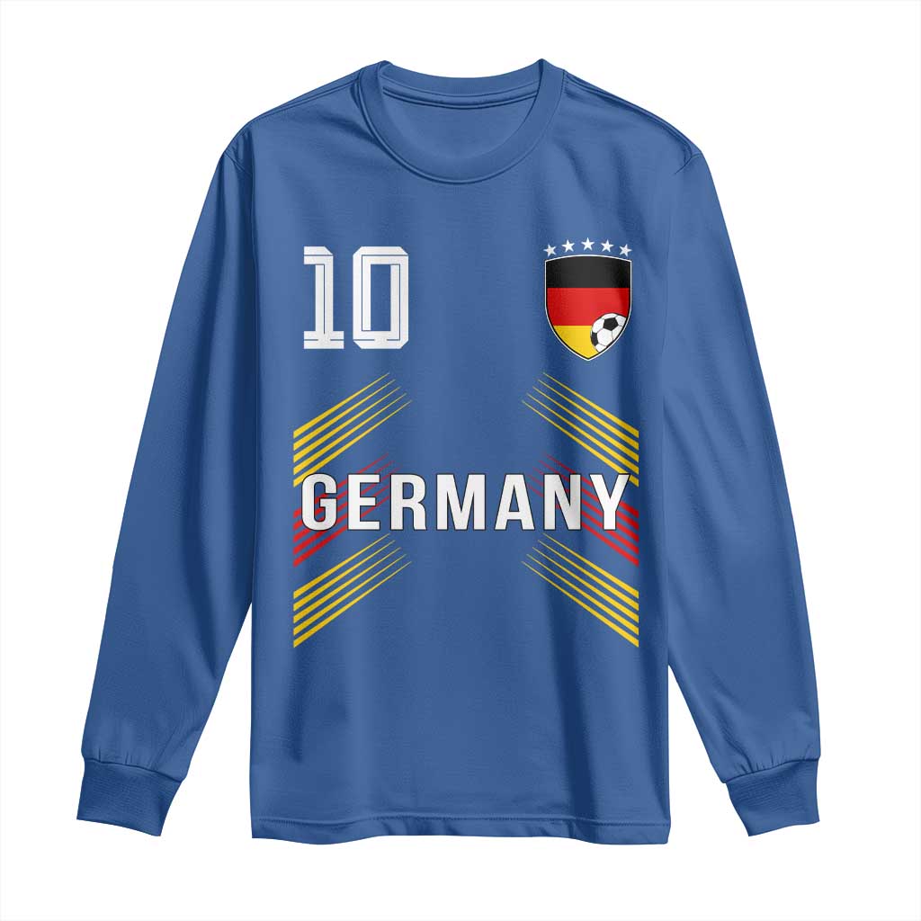 Germany Soccer Sports Graphic Number 10 Jersey Style Long Sleeve Shirt Proud German Football Fans Game Day Pride