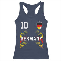 Germany Soccer Sports Graphic Number 10 Jersey Style Racerback Tank Top Proud German Football Fans Game Day Pride