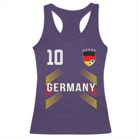 Germany Soccer Sports Graphic Number 10 Jersey Style Racerback Tank Top Proud German Football Fans Game Day Pride
