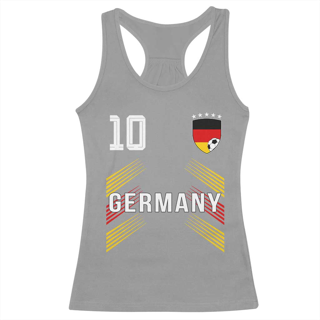 Germany Soccer Sports Graphic Number 10 Jersey Style Racerback Tank Top Proud German Football Fans Game Day Pride