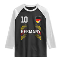 Germany Soccer Sports Graphic Number 10 Jersey Style Raglan Shirt Proud German Football Fans Game Day Pride