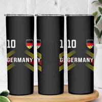 Germany Soccer Sports Graphic Number 10 Jersey Style Skinny Tumbler Proud German Football Fans Game Day Pride