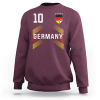 Germany Soccer Sports Graphic Number 10 Jersey Style Sweatshirt Proud German Football Fans Game Day Pride