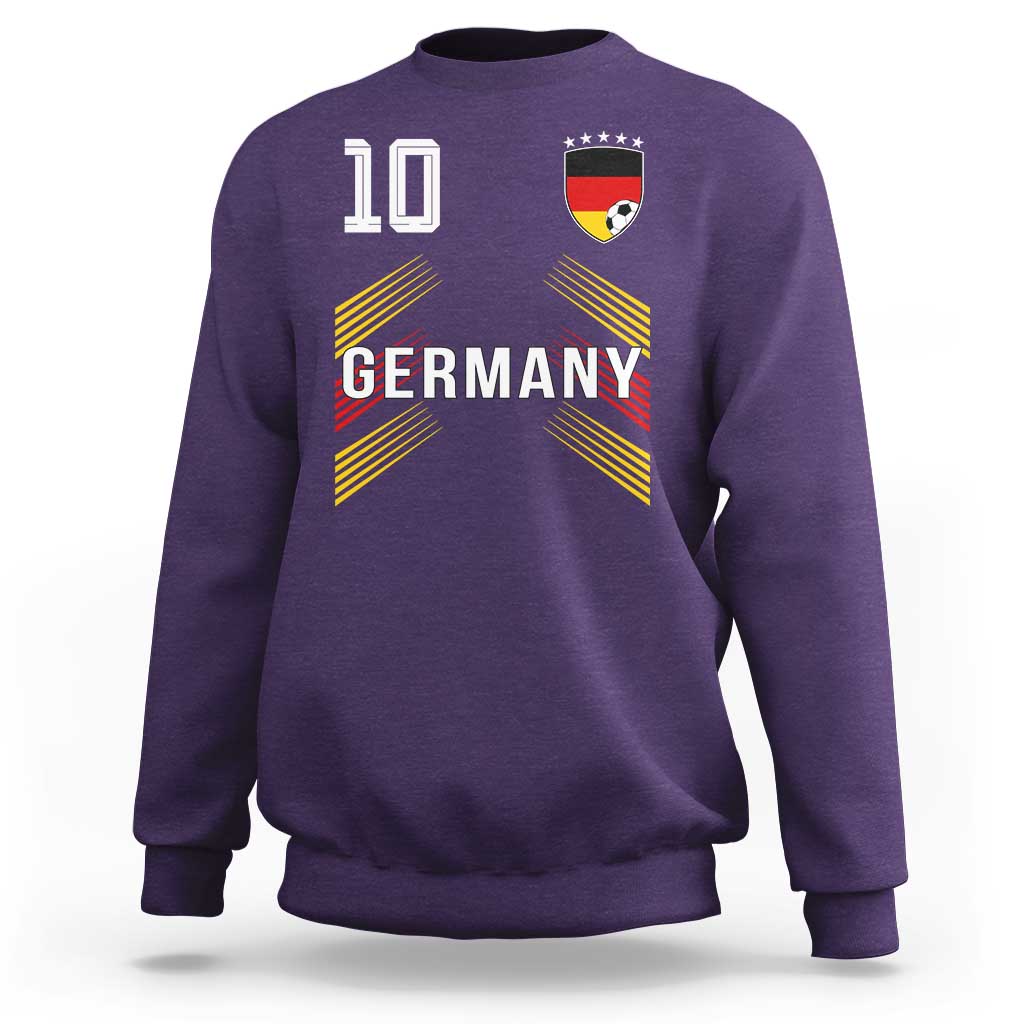 Germany Soccer Sports Graphic Number 10 Jersey Style Sweatshirt Proud German Football Fans Game Day Pride