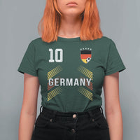 Germany Soccer Sports Graphic Number 10 Jersey Style T Shirt For Women Proud German Football Fans Game Day Pride