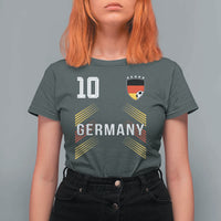 Germany Soccer Sports Graphic Number 10 Jersey Style T Shirt For Women Proud German Football Fans Game Day Pride
