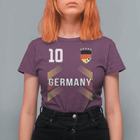 Germany Soccer Sports Graphic Number 10 Jersey Style T Shirt For Women Proud German Football Fans Game Day Pride