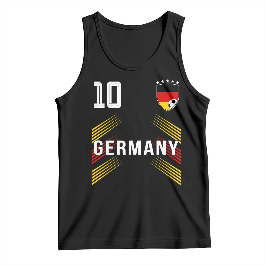 Germany Soccer Sports Graphic Number 10 Jersey Style Tank Top Proud German Football Fans Game Day Pride
