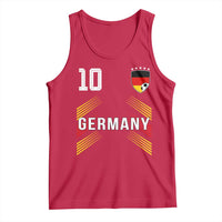 Germany Soccer Sports Graphic Number 10 Jersey Style Tank Top Proud German Football Fans Game Day Pride