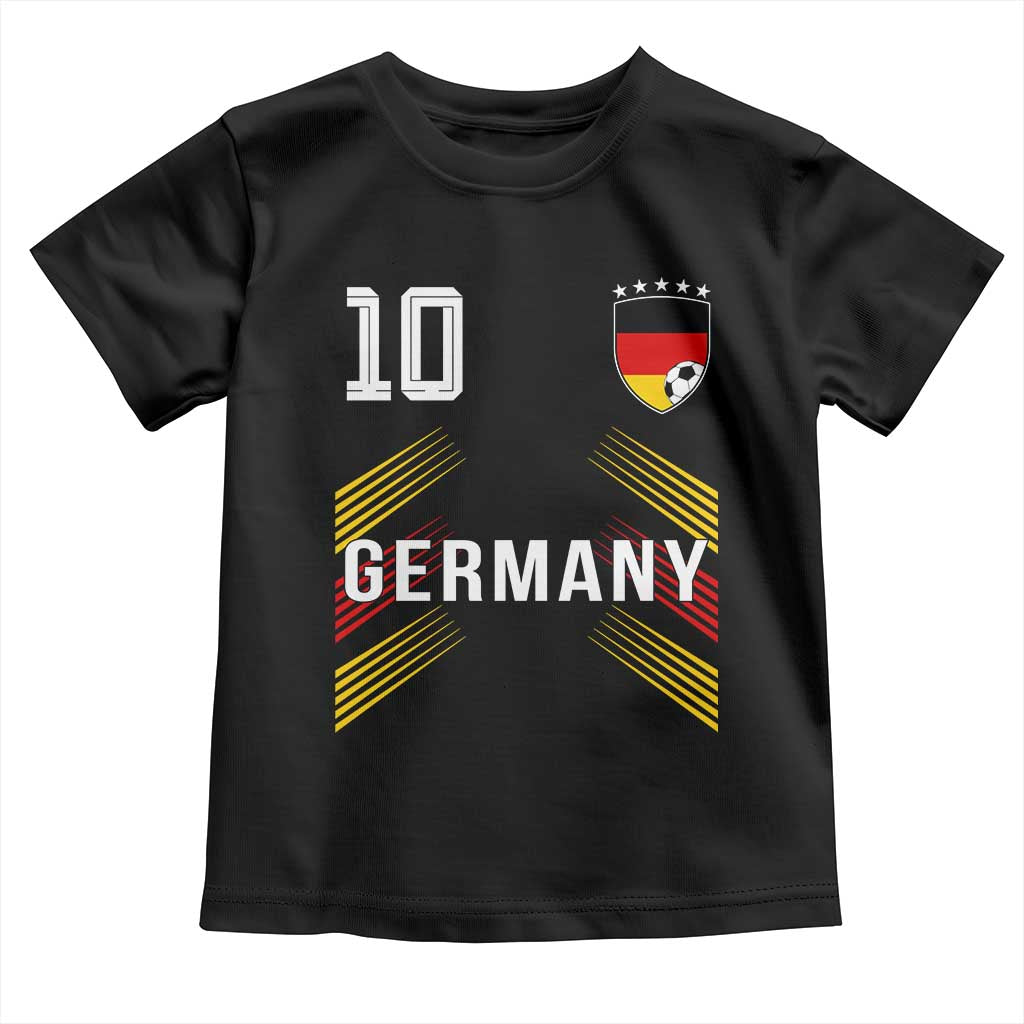 Germany Soccer Sports Graphic Number 10 Jersey Style Toddler T Shirt Proud German Football Fans Game Day Pride