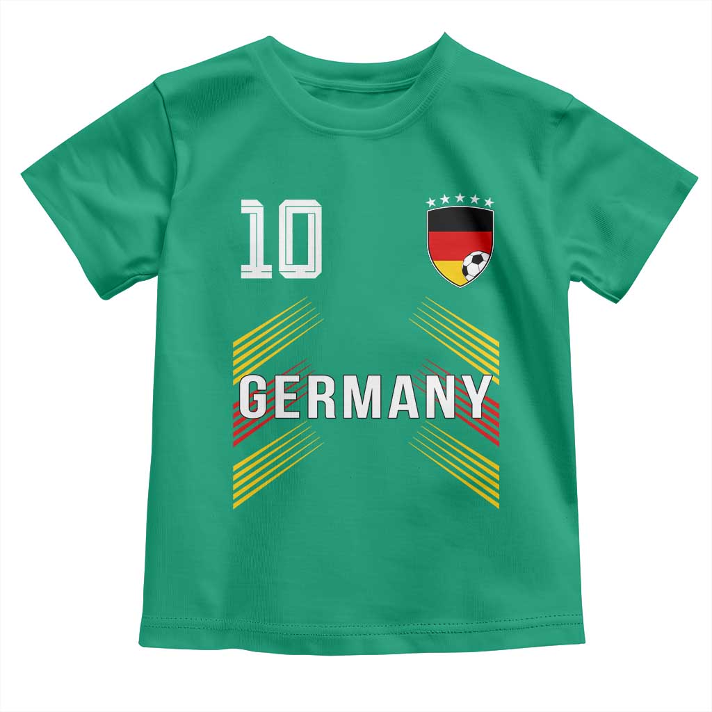 Germany Soccer Sports Graphic Number 10 Jersey Style Toddler T Shirt Proud German Football Fans Game Day Pride