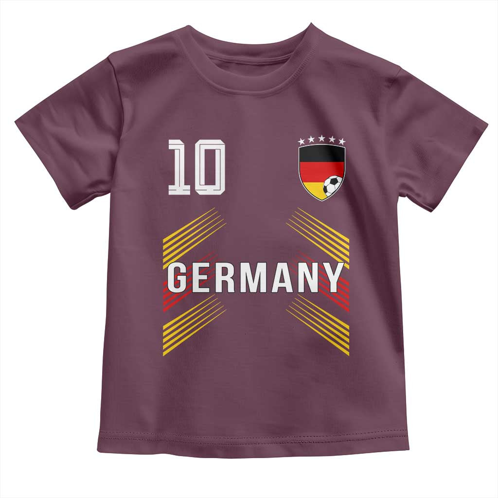 Germany Soccer Sports Graphic Number 10 Jersey Style Toddler T Shirt Proud German Football Fans Game Day Pride