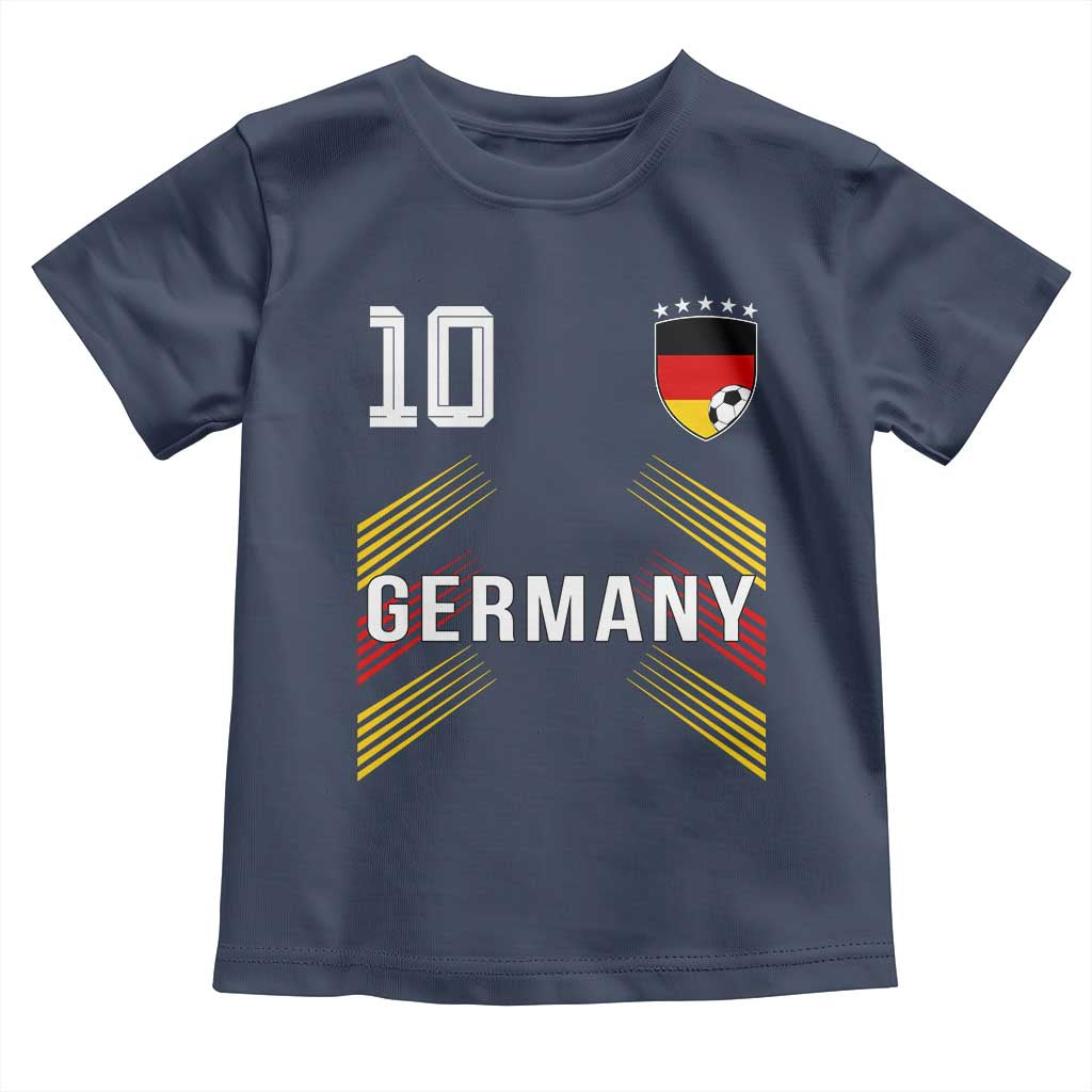 Germany Soccer Sports Graphic Number 10 Jersey Style Toddler T Shirt Proud German Football Fans Game Day Pride