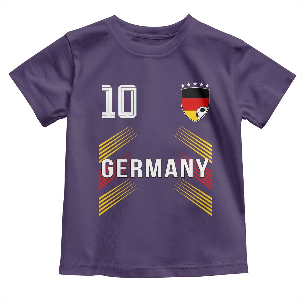 Germany Soccer Sports Graphic Number 10 Jersey Style Toddler T Shirt Proud German Football Fans Game Day Pride
