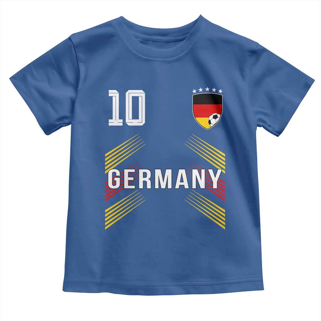 Germany Soccer Sports Graphic Number 10 Jersey Style Toddler T Shirt Proud German Football Fans Game Day Pride